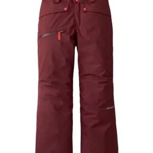 Patagonia Girls Snowbelle Maroon Winter Insulated Snow Pants Chicory Red, Medium